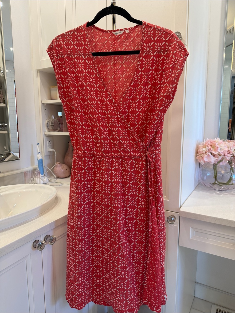 Woolrich Red Printed Wrap Midi Dress